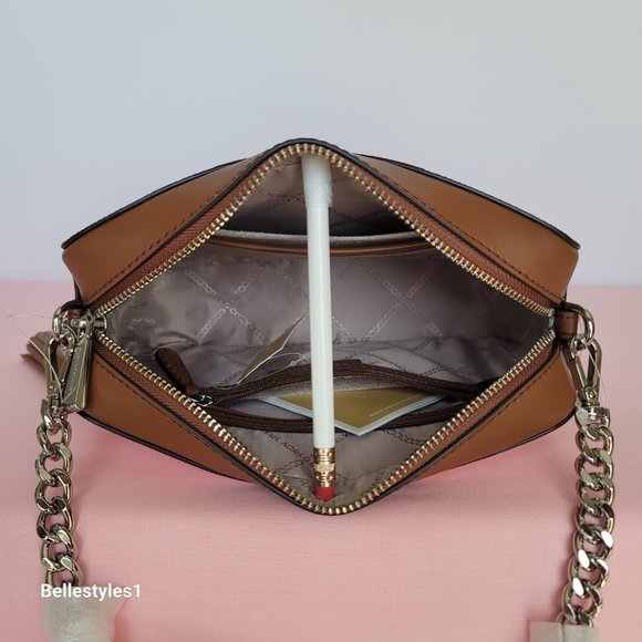 MICHAEL KORS Jet Set Medium Signature Logo Print Camera Bag-Geranium Multi - Picture 12 of 16